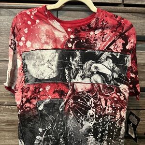 Affliction shirt size L. With tags, color red